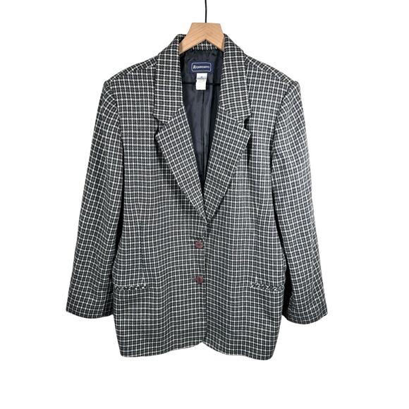 Requirements Jackets & Blazers - VINTAGE Wool Blend Plaid Blazer Size 18 Academia Preppy Collegiate Workwear